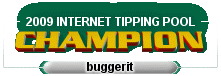 2009 Internet Tipping Pool Champion - 'buggerit'